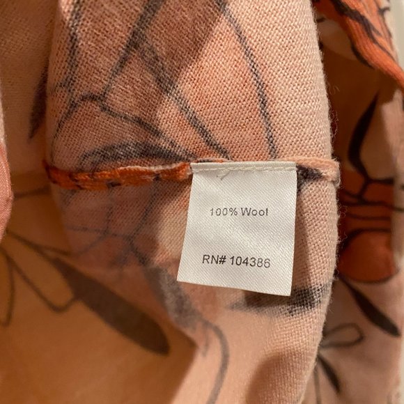 Garnet Hill wool cardigan, orange, small - Picture 3 of 4